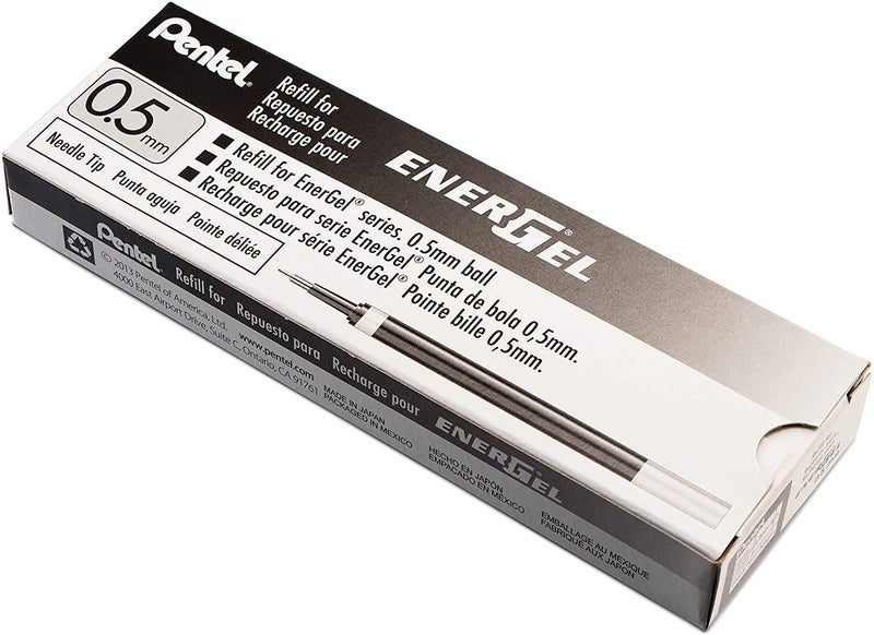 Pentel LRN5ABX Gel Pen Refills, f/EnerGel, 0.5mm, Needle Tip, 12/BX, BK Ink - Image 5